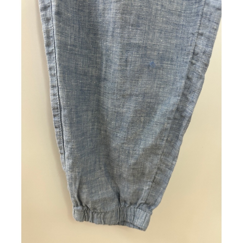 Athleta Retreat Linen Jogger Pants Chambray Blue Resort Beach Zip Pockets 4 Tall - Picture 12 of 15